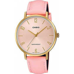 Casio Γυναικείο Ρολόι με Ροζ Δερμάτινο Λουράκι LTP-VT01GL-4BUDF