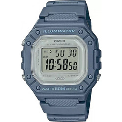 Casio Vintage Ψηφιακό Ανδρικό Ρολόι Χρονογράφος με Μπλε Καουτσούκ Λουράκι W-218HC-2AVEF