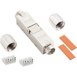 Field assembly Cat.6A cable connector, shielded, screw type strain relief (LL-MP0073)