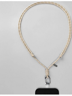 Tapper Cross-Body & Neck Nylon Phone Strap (all phones) Beige Nylon / Silver 1167