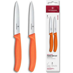 Σετ Μαχαίρια Victorinox Swiss Classic Paring Straight & Wavy Edge 10cm 2τμχ Πορτοκαλί 6.7799.2C1