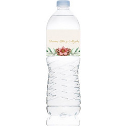 Ετικέτα Νερού Βάπτισης για μπουκάλι 0,5L Αυτοκόλλητη 20 x 4 εκατοστά με Λουλούδια, Χριστούγεννα