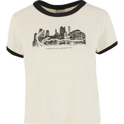 Karl Kani Γυναικεία κοντομάνικη μπλούζα Signature Skyline T-Shirt KW261-023-1-WHITE