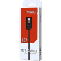 KINGLEEN K57 Καλώδιο Φόρτισης και Μεταφοράς Δεδομένων 2M / Charging And DATA CABLE USB Σε Micro 2.1A - Χρώμα: Μαύρο