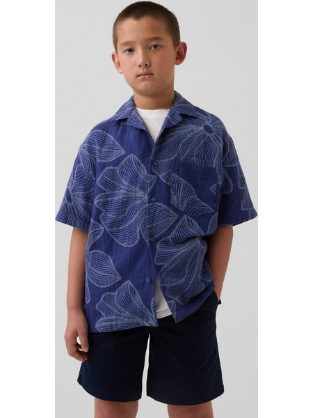 Παιδικό Πουκάμισο Vacay σε Χαλαρή Γραμμή Blue floral