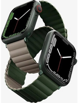 Uniq Revix Reversible Λουράκι Σιλικόνης Green / Taupe (Apple Watch 42 / 44 / 45mm)