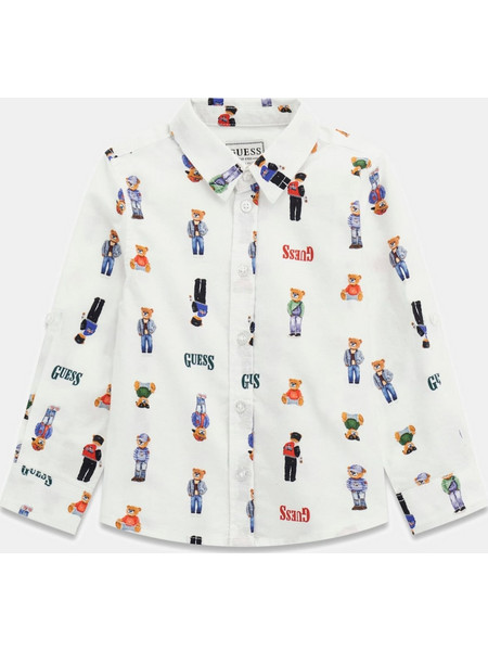 Guess Πουκάμισο Ceremony Oxford Bears Shirt N6RH05W9CL1-PM4Q Λευκό Αγόρι