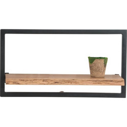 LIZARD Frame Ράφι Μέταλλο Βαφή Μαύρο, Ξύλο Ακακία Φυσικό