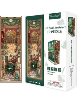 Tonecheer Left Bank Bookstore 3D Book Nook DIY 347 Κομμάτια 24.5cm TQ140