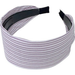 RO Accessories Στέκα Μαλλιών 5.5cm Ριγέ Ροζ 14-0367