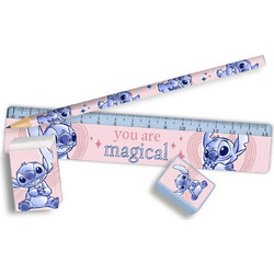 Σχολικό σετ Stitch σε κασετίνα 10x19x2εκ 5 τμχ
