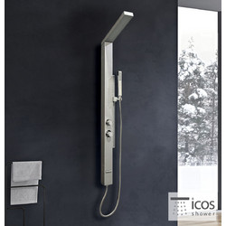 Στήλη Ντους υδρομασάζ Icos Shower Fina Σατινέ Αλουμίνιο