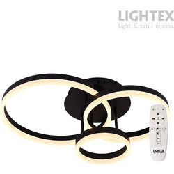 CATERINA LED Φωτιστικό Οροφής 60W 3220 lm 3000K-6500K με Τηλεχειριστήριο Μαύρο - Lightex 727RL0000136