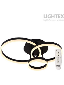 CATERINA LED Φωτιστικό Οροφής 60W 3220 lm 3000K-6500K με Τηλεχειριστήριο Μαύρο - Lightex 727RL0000136