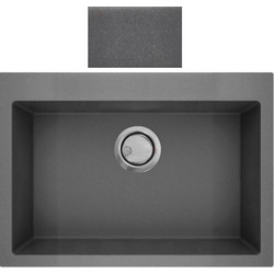 Crown Quadra Q-70 Ένθετος Νεροχύτης Γρανίτη Titanium 70x50cm
