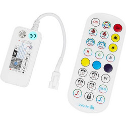 SP611E 73451 RF & WiFi 2.4G Ψηφιακός Pixel Addressable Controller DC 5-12-24V IP20 - RF & WiFi 2.4G & Bluetooth - SPI/TTL Protocol 2048 IC - Μ6.5 x Π3.3 x Υ1.5