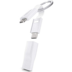 Vonmahlen High Five ABS 5in1 Cable (USB-A, Micro-USB, Lightning, USB-C)for smart Devices - White Multi Charger Cable