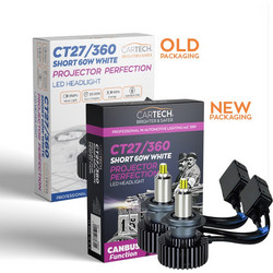 CARTECH ΖΕΥΓΟΣ LED CT27/360 HB4 SHORT 60W WHITE 6500K 33676