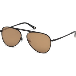 Web WE0206 02G Ανδρικά Γυαλιά Ηλίου Aviator Κοκάλινα Μεταλλικά Μαύρα με Καφέ Polarized Φακό
