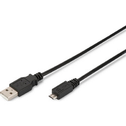 Digitus Regular USB 2.0 to micro USB Cable Μαύρο 3m (AK-300110-030-S)