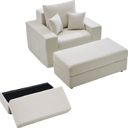 Vevor Πολυθρόνα Chaise Lounge Μπεζ 111.5 x 149.0 x 74.0 cm GDSTYXDFFTSB5K9IW001V0