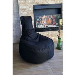 Stewe Home Πουφ Ύφασμα Μαύρο 70x40x55cm