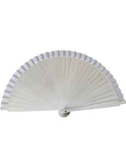 Βεντάλια ξύλινη μονόχρωμη 19cm 9075 ΛΕΥΚΟ