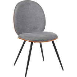 Καρέκλα Nerezy 332-000046 57,5x48x88cm Walnut-Grey Ξύλο,Ύφασμα