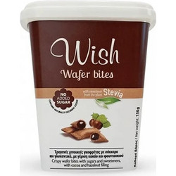 Wish Wafer Bites Τραγανές Μπουκίτσες Γκοφρέτας με Στέβια 150gr