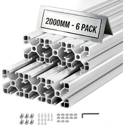 VEVOR Σετ 6 Αλουμινένια Προφίλ 4040 T-Slot, Anodized, 2000 mm, Ασημί TXOBLXCDGYS4P9HV6001V0