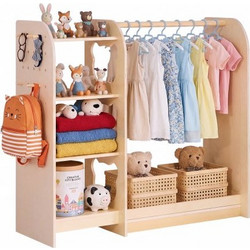 VEVOR Kids Dress Up Storage, με καθρέφτη, Ξύλινο Παιδικό φόρεμα, Ντουλάπα ντουλάπα για μικρά κορίτσια, ντουλάπα αποθήκευσης, οργανωτή κοστουμιών, έπιπλα παιδικής αίθουσας παιχνιδιού, για υπνοδωμάτιο,