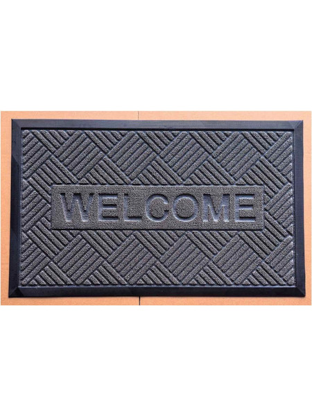 Πατάκι Εξώπορτας Ανάγλυφο Σχ.1015 45Χ75cm 100% Polypropylene Grey Flamingo