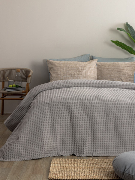 Κουβέρτα Υπέρδιπλη Marcie Grey Cotton Palamaiki (250x240) 1Τεμ