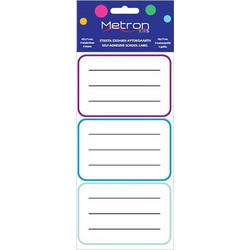 Σχολικές Ετικέτες Χρωματιστές 12τμχ 95289 Metron