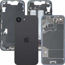 Apple iPhone 16e Κάλυμμα Μπαταρίας / Πίσω Γυαλί με Μεσαίο Πλαίσιο, Μαύρο, Βαθμού A