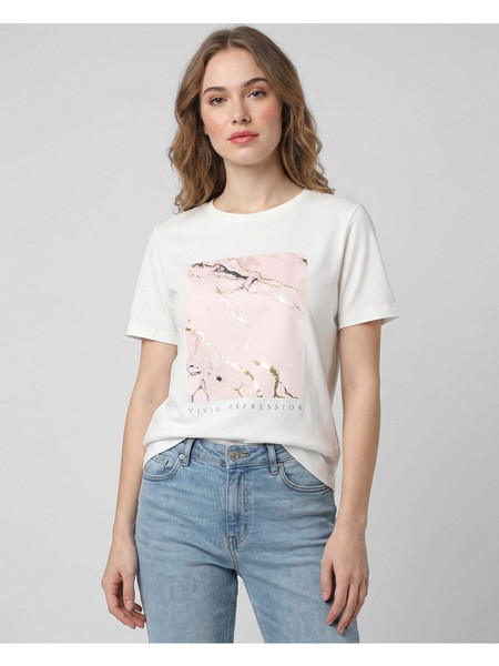 T-shirt JDYNAISTE με στάμπα Ροζ