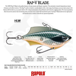Rapala Rap-V Blade Τεχνητό Δόλωμα Κουταλάκι 6cm 14gr HLW