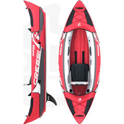 Kayak Namaka Single Seat Φουσκωτό Kayak 1 Ατόμου Άσπρο Κόκκινο