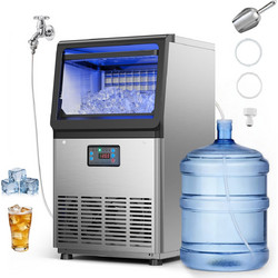 VEVOR Επαγγελματική Μηχανή Παγοκύβων 41 kg/24h, Χωρητικότητα 6 kg, Ανοξείδωτη, Πάγκου/Ελεύθερης Τοποθέτησης/Κάτω από Πάγκο, με LED Οθόνη και Αυτόματο Καθαρισμό YTSZBJPZGSHS4S2GZ001V2