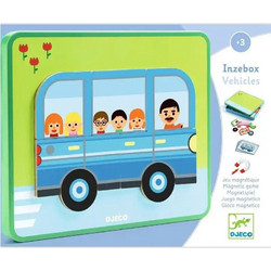 Djeco Μαγνητικό Παιχνίδι Σύνθεσης Με Ξύλινα Μαγνητάκια - Οχήματα (03074)