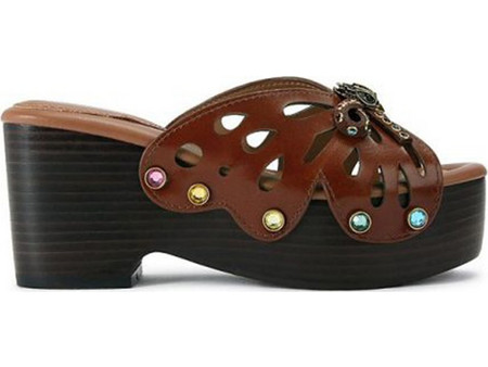 Γυναικεία Δερμάτινα Mules Butterfly Καφέ Kurt Geiger 5597031109-31-Dark