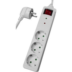 POWERTECH πολύπριζο ασφαλείας 3x schuko 16A 1.5m λευκό