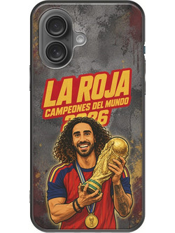 Θήκη La Roja Campeones del Mundo - Marc Cucurella iPhone 16 Plus Black TPU (Μαύρη Σιλικόνη)