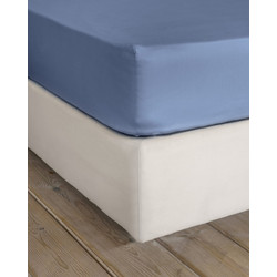 Nima Σεντόνι Υπέρδιπλο με Λάστιχο 165x205+35 Superior Satin Shadow Blue