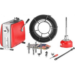 Μηχάνημα καθαρισμού αποχέτευσης VEVOR, 500W 1400RPM Ηλεκτρικό Μηχάνημα Καθαρισμού Αποχέτευσης Αποχετεύσεων Αποχετευτικό Φίδι με 20m x 16mm, 5m x 9,5mm & 0,4m x 16mm Ατσάλινο καλώδιο ελατηρίου και 8 κό
