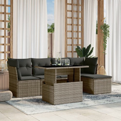 vidaXL Σετ Κήπου Rattan 6τμχ Γκρι 3266550