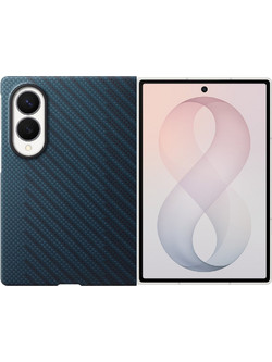 Samsung Carbon Magnet Case for Samsung Galaxy Z Fold 8 compatible with MagSafe + 2 anti-reflective films - navy blue