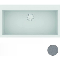 Sanitec 345 Ένθετος Νεροχύτης Γρανίτη Ματ Metallic Silver 86x50cm