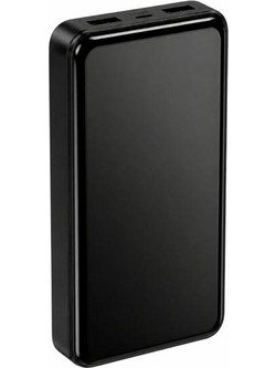 Power Bank 20000mAh 22.5W QC PD με 2 USB, USB-C και LED Φακό, σε Μαύρο Χρώμα - Aria Trade