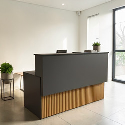 Stewe Home Πάγκος ρεσεψιόν Ξύλινος Ανθρακί 180x80x105cm